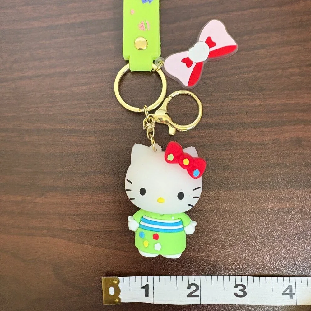 Hello Kitty Keychain Car Key Bow Wristlet Keychain Unbranded Lime Y2K Nostalgia